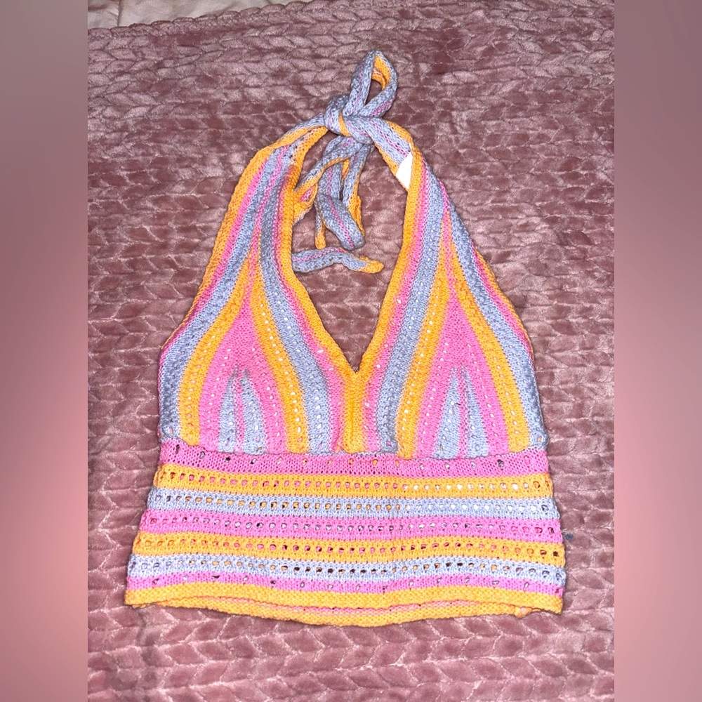 Hollister Halter Crocheted Tank